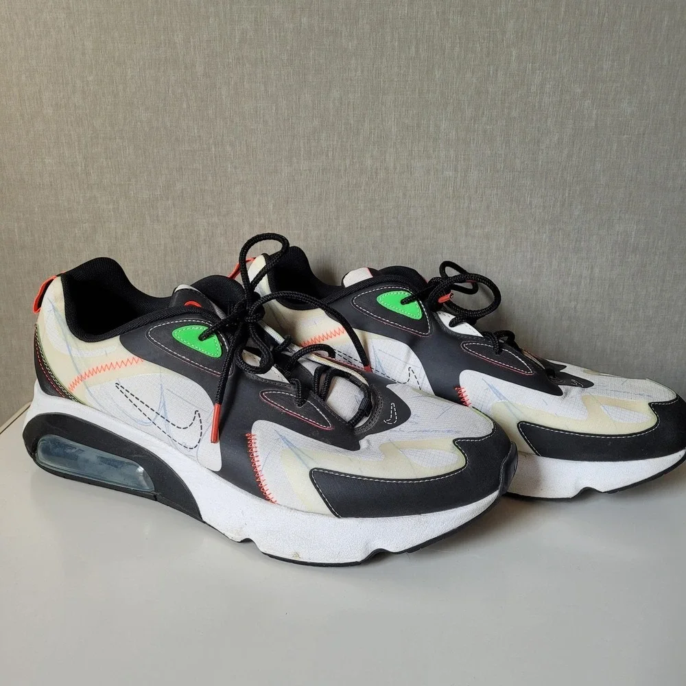 Nike Air Max 200 Blueprint White Black Green Orange Very Good Condition